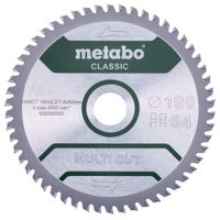 Metabo Accessoires Cirkelzaagblad | Multi Cut Classic | 190x30mm | Z54 FZ/TZ 5°/B - 628663000