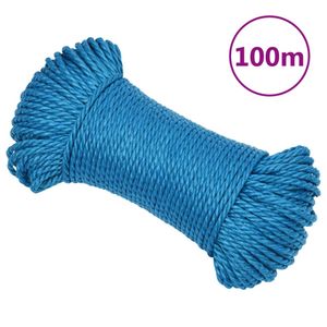 Werktouw 8 mm 100 m polypropeen blauw