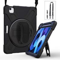 iPad Air 2020/2022 Heavy Duty 360 Case met Draagriem - Zwart - thumbnail