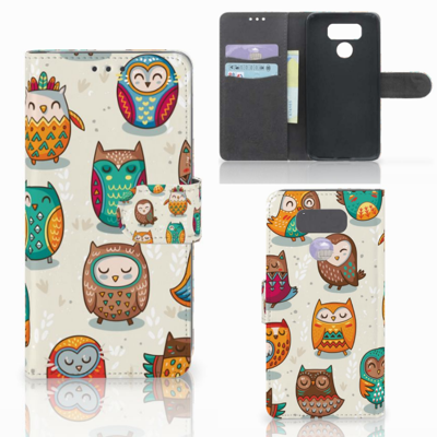 LG G6 Telefoonhoesje met Pasjes Vrolijke Uilen