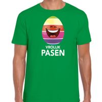 Lachend Paasei vrolijk Pasen t-shirt groen voor heren - Paas kleding / outfit