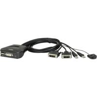 ATEN 2-poorts USB DVI-kabel KVM-switch met externe poortselectieschakelaar - thumbnail