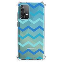 Samsung Galaxy A52 4G/5G Doorzichtige Silicone Hoesje Zigzag Blauw