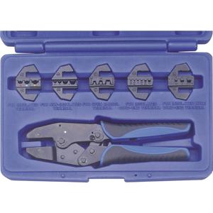 Kunzer 7CZ06 Krimptangset 6-delig Geïsoleerde kabelschoenen, Ongeïsoleerde kabelschoenen, Adereindhulzen 0.5 tot 16 mm² Incl. verwisselbare krimpinserts