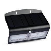 V-TAC VT-767-7-B 8279 Wandspot op zonne-energie met bewegingsmelder LED 7.00 W Daglichtwit Zwart - thumbnail