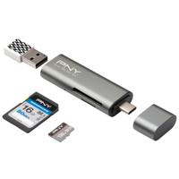 PNY R-TC-UA-3N1E01-RB geheugenkaartlezer USB 3.2 Gen 1 (3.1 Gen 1) Type-C Metallic - thumbnail