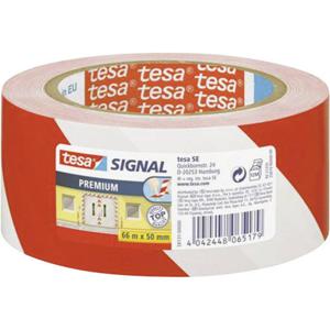 tesa PREMIUM 58131-00000-01 Markeringstape tesa Signal Rood, Wit (l x b) 66 m x 50 mm 1 stuk(s)