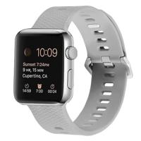 By Qubix - Siliconen bandje met motief - Grijs - Compatible met Apple Watch 38mm / 40mm / 41mm / 42mm - Compatible Apple watch bandjes