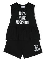 Moschino Kids ensemble haut-short en coton à logo imprimé - Noir - thumbnail