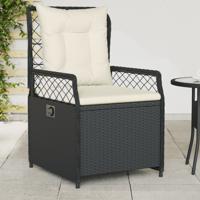 Tuinstoelen 2 st verstelbaar poly rattan zwart - thumbnail