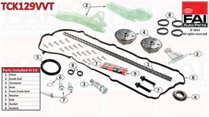 Distributiekettingset FAI AutoParts, Inbouwplaats: Bovenaan, u.a. für Citroën, Peugeot, Mini, DS, Opel