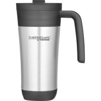 Warmhoudbeker/thermos isoleerÂ koffiebeker/mok - RVS - zilver/zwart - 425 ml   -