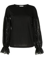 ERMANNO FIRENZE blouse à détails en dentelle - Noir