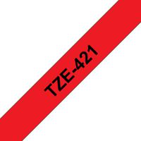 Labeltape Brother TZe, TZ TZe-421 Tapekleur: Rood Tekstkleur:Zwart 9 mm 8 m