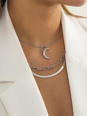 Vintage Eenvoudig Maan Hanger Halsketting