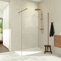 Balmani Modular inloopdouche 170 x 200 cm helder glas Brushed Rose Gold profiel