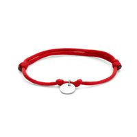 Armband Rondje zilver-satijn zilverkleurig-bordeauxrood13-26 cm - thumbnail