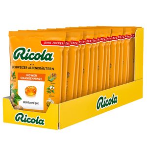 Ricola - Gember Sinaasappel Munt Suikervrij - 18x 75g