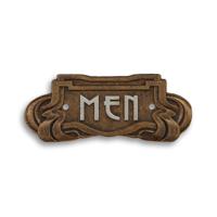 GIETIJZEREN ART NOUVEAU "MANNEN" PLAQUETTE - thumbnail