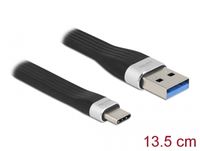 Delock 85771 USB 3.2 Gen 1 FPC platte lintkabel USB Type-A naar USB Type-C 13,5cm PD 3 A