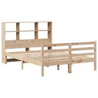 vidaXL Bed met boekenkast zonder matras massief grenenhout 140x200 cm, bed, slaapkamermeubel, bed met opbergruimte, tweepersoonsbed, houten bed