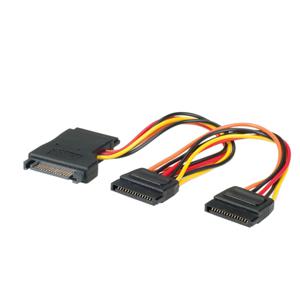 ROLINE stroom Y-Adapterkabel SATA / 3x SATA, 0,3 m