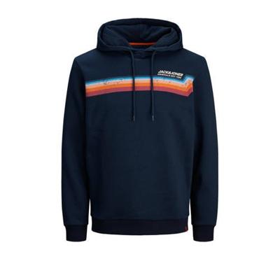 JACK & JONES ORIGINALS hoodie met logo donkerblauw