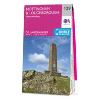 Wandelkaart - Topografische kaart 129 Landranger Nottingham & Loughbor - thumbnail