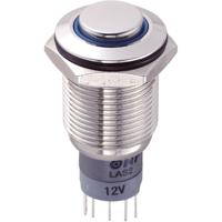 TRU COMPONENTS 701884 LAS2GQH-11E/B/12V/N/P Vandalismebestendige druktoets 250 V/AC 3 A 1x aan/(aan) Moment Blauw 1 stuk(s)