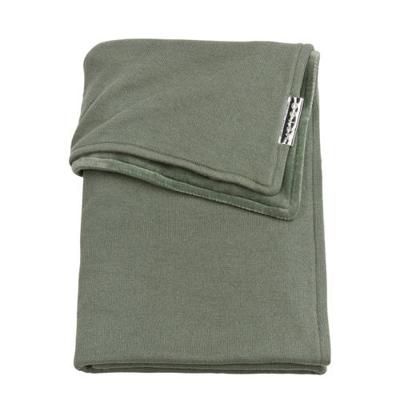 Meyco Knit Basic baby wiegdeken met velours 75x100 cm forest green