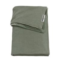 Meyco Knit Basic baby wiegdeken met velours 75x100 cm forest green