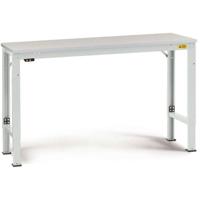 Manuflex LU7043.7035 ESD ESD-werktafel universele speciale reden tafel met rubber schijf, bxdxh = 1500 x 600 x 722-1022 mm Grijs-wit (RAL 7035) - thumbnail