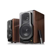 Edifier S2000MKIII 2.0 Actieve Bluetooth-rek-luidspreker, drievoudige versterker, 130 watt studiomonitorluidspreker voor audiofiele met draadloze lijnin- en optische ingang, hout