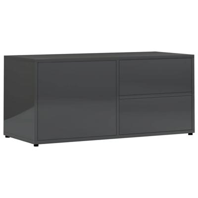 vidaXL Tv-meubel 80x34x36 cm spaanplaat hoogglans grijs vidaXL Tv-meubel 80x34x36 cm spaanplaat hoogglans grijs