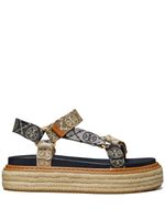 Tory Burch espadrilles à motif monogrammé - Bleu - thumbnail