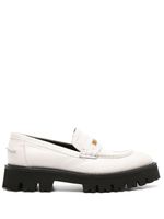 Moschino mocassins en cuir à logo - Blanc