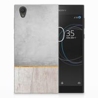 Sony Xperia L1 Bumper Hoesje Wood Concrete