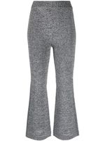 GANNI pantalon chinée à coupe évasée - Noir