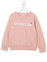 Moncler Enfant sweat en coton à logo imprimé - Rose - thumbnail