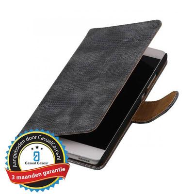 Bookwallet lizard grijs hoes Huawei P9
