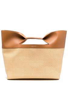 Alexander McQueen sac cabas The Bow en paille tressée - Tons neutres