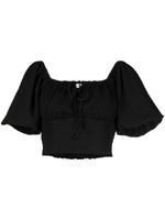 b+ab blouse nouée à manches bouffantes - Noir - thumbnail