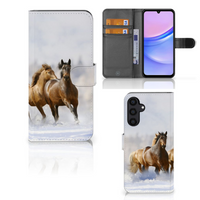 Samsung Galaxy A15 Telefoonhoesje met Pasjes Paarden