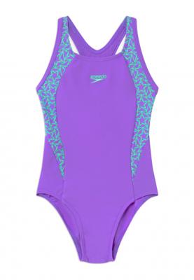 Speedo badpak Splice meisjes polyamide paars/groen Speedo badpak Splice meisjes polyamide paars/groen