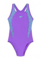 Speedo badpak Splice meisjes polyamide paars/groen