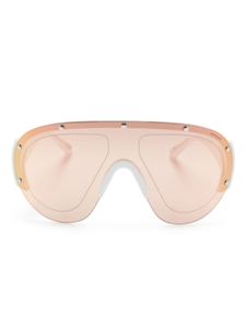 Moncler Eyewear lunettes de soleil oversize à plaque logo - Blanc