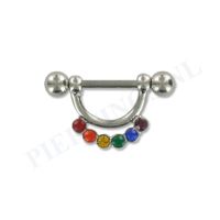 Tepelpiercing hanger regenboog M - thumbnail