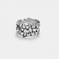 Rebel & Rose Hearts & Hearts Silver Ring RR-RG023-S