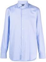Barba Overhemd met gespreide kraag - Blauw