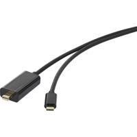 Renkforce RF-4538162 USB-C-displaykabel USB-C / Mini-displayport Adapterkabel USB-C stekker, Mini DisplayPort-stekker 1.80 m Zwart Vergulde steekcontacten